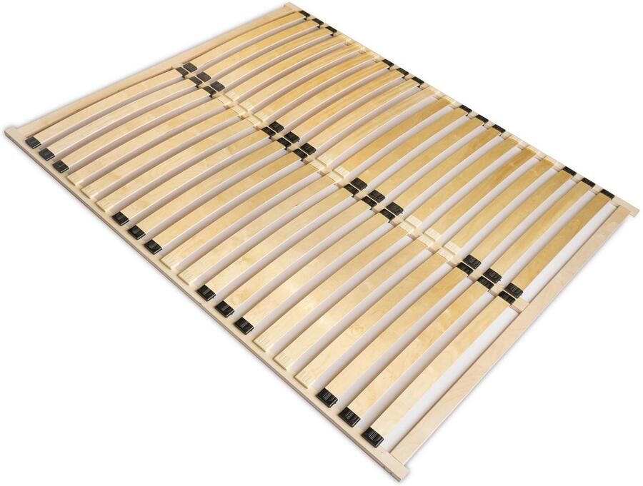 Senza Marchio Lattenbodem basisframe dubbel voor bedden van 200 x 200 cm hoogwaardig bedframe 40 gebogen berkenhouten latten inklapbaar geschikt voor veer- en schuimmatrassen