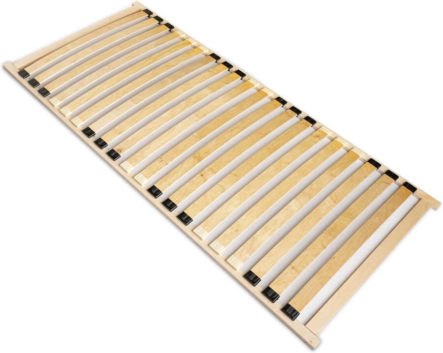 Senza Marchio Lattenbodem basisframe voor bedden van 90 x 200 cm hoogwaardig bedframe 20 gebogen berkenhouten latten inklapbaar geschikt voor veer- en schuimmatrassen (enkel 90 x 200)