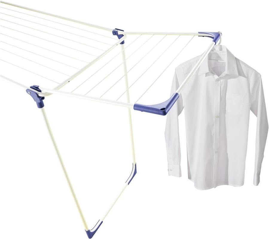 Senza Marchio Leifheit Klassieke 180 Solid Staande Airer opvouwbaar kledingrek voor buiten en binnen 18 m kledingpaard met 4 eindhaken voor hangers Leifheit Airer