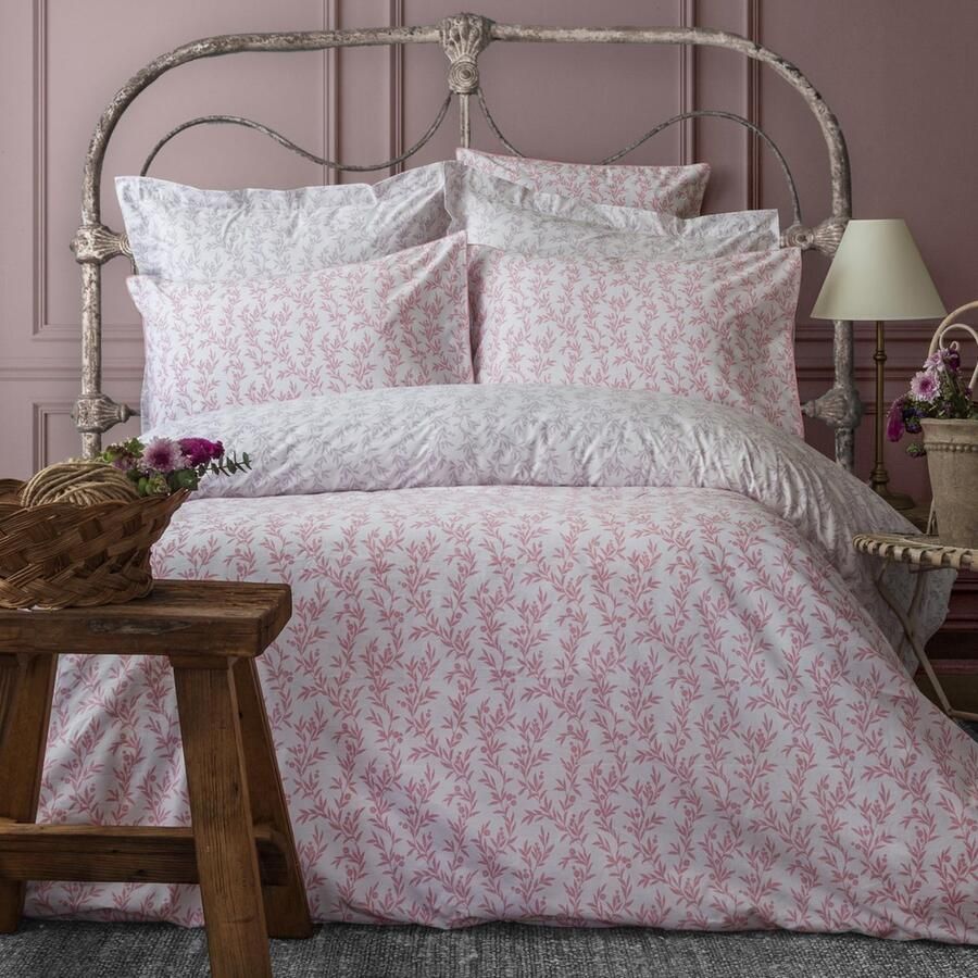 Senza Marchio LERUUM Beddengoed 200 x 200 cm set tweepersoonsbed beddengoed katoen omkeerbaar roze en paars met bloemenpatroon dekbedovertrek en roze gepaspelde kussenslopen 200 x 200 cm + 2 (65 x 65)