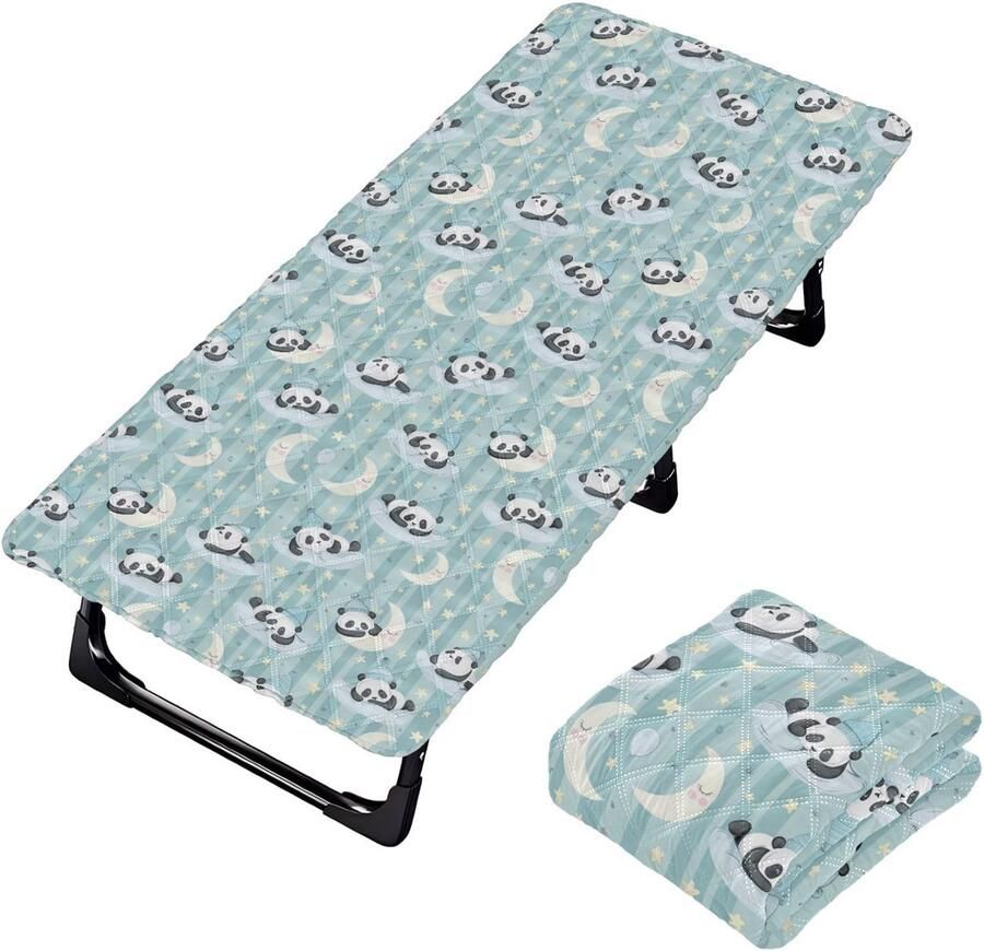 Senza Marchio Leuke cartoon panda's maan strips kinderen reizen laken zacht en comfortabel ledikant laken voor peuter vloer bed voor kinderen baby reizen 50 x 25 (laken bed niet inbegrepen)