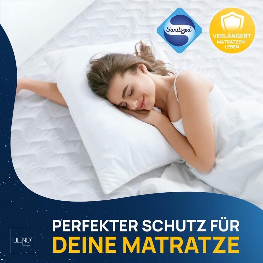 Senza Marchio LILENO HOME Matrasbeschermer 140x200 cm matras 140x200 ademend en wasbaar extra zachte matrasbeschermer als matrashoes en beschermer voor topper boxspringbed en als onderbed