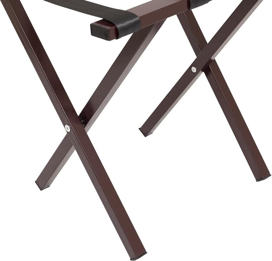 Senza Marchio Mabel Home Metalen opvouwbare bagagerek kofferstandaard met nylon riemen 5 modellen en 3 kleuren voor hotel slaapkamer logeerkamer kast (400 bordeaux)