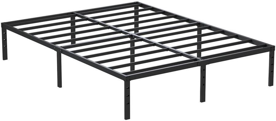 Senza Marchio Maenizi Kingsize bedframe geen boxspring nodig 14 inch zware kingsize platformbedframe ondersteuning tot 3000 kg eenvoudige montage geluidsvrij zwart