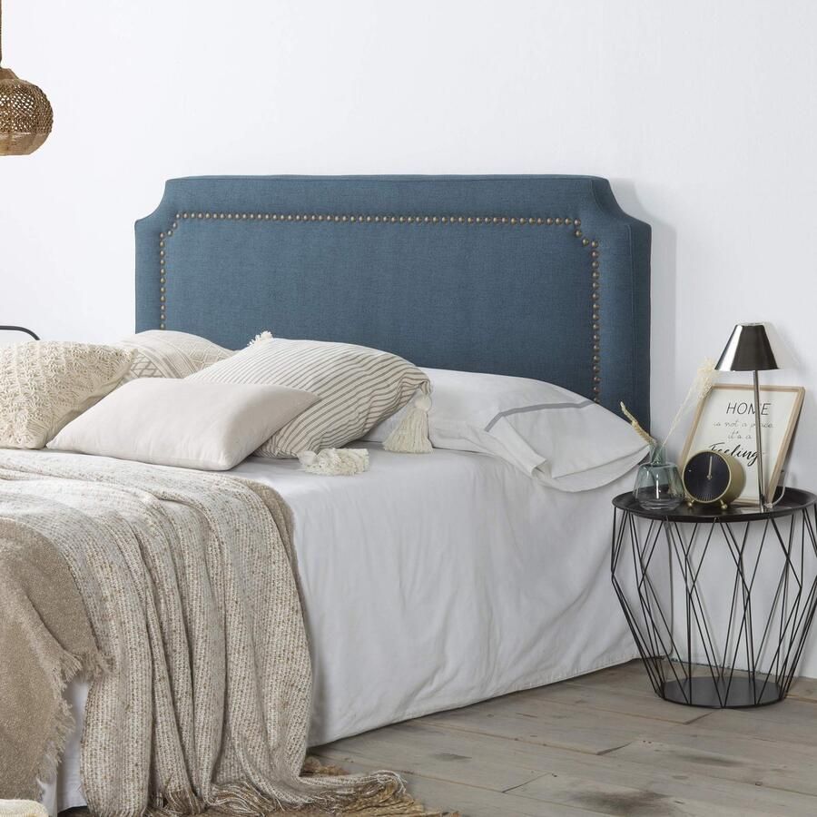 Senza Marchio Marckonfort Hoofdbord gestoffeerde Leonor 160x60 Blauw inclusief fittingen