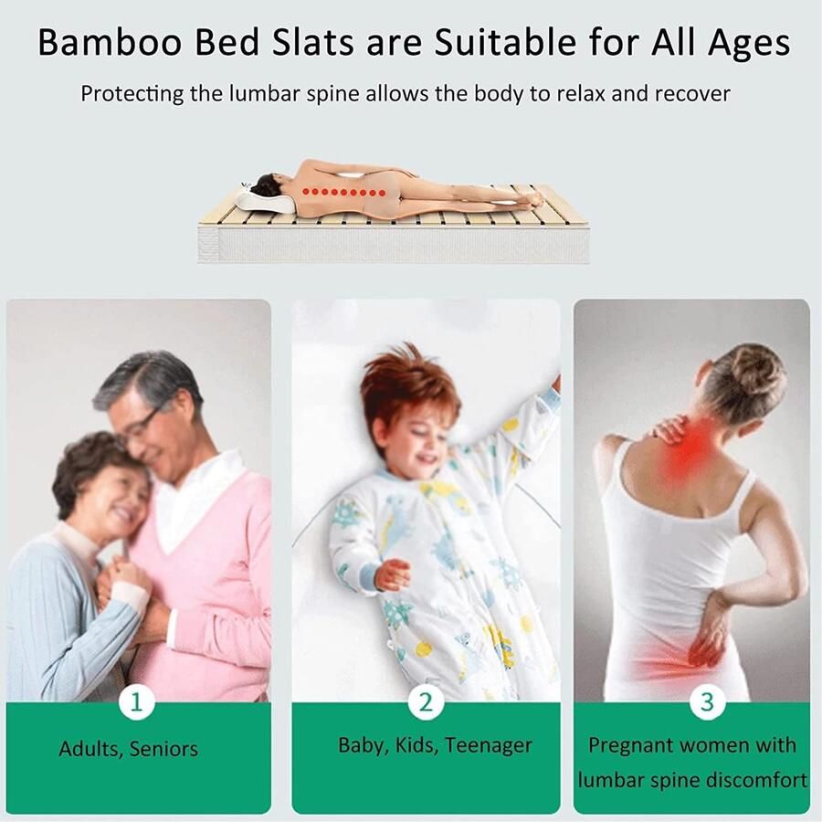 Senza Marchio Massief grenen houten bedframe met zwaar belastbare opvouwbare matrasondersteuning latten aangepast formaat (119 4 x 190 5 cm) indoor slaapkamer accessoire met nylon stof bunkie board