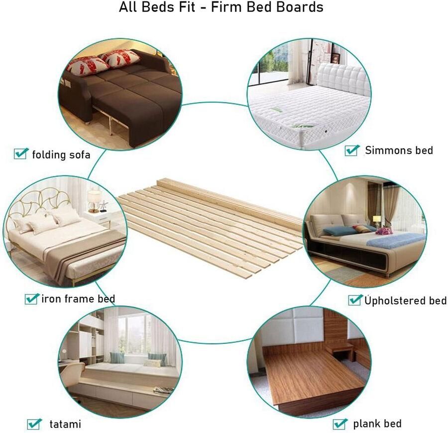 Senza Marchio Massief grenen houten bedframe latten zware ondersteuning voor matras duurzame bunkie board roll latten aangepast formaat (81 x 200 cm) indoor slaapkamer accessoire