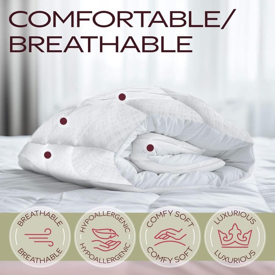 Senza Marchio Mastertex King Matras Pad Topper Uitgerust Down Alternatieve Matrashoes 100% Katoen Top 300 TC Gewatteerd Zeer ademend Volledige Dekking Bed Matrasmat King (78x80) Rekbaar tot 18