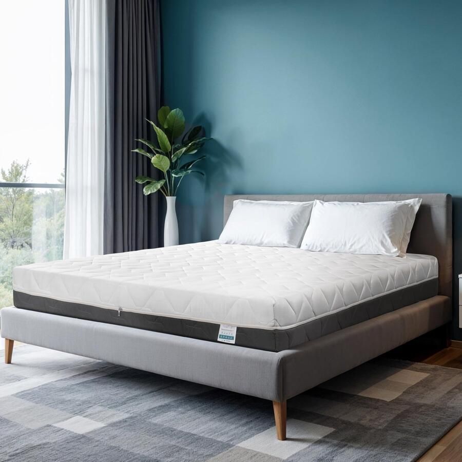 Senza Marchio Matras voor tweepersoonsbed kingsize van traagschuim orthopedische en ergonomische ondersteuning hypoallergeen en ademend mijtdicht en antibacterieel gemaakt in Italië gecertificeerde kwaliteit