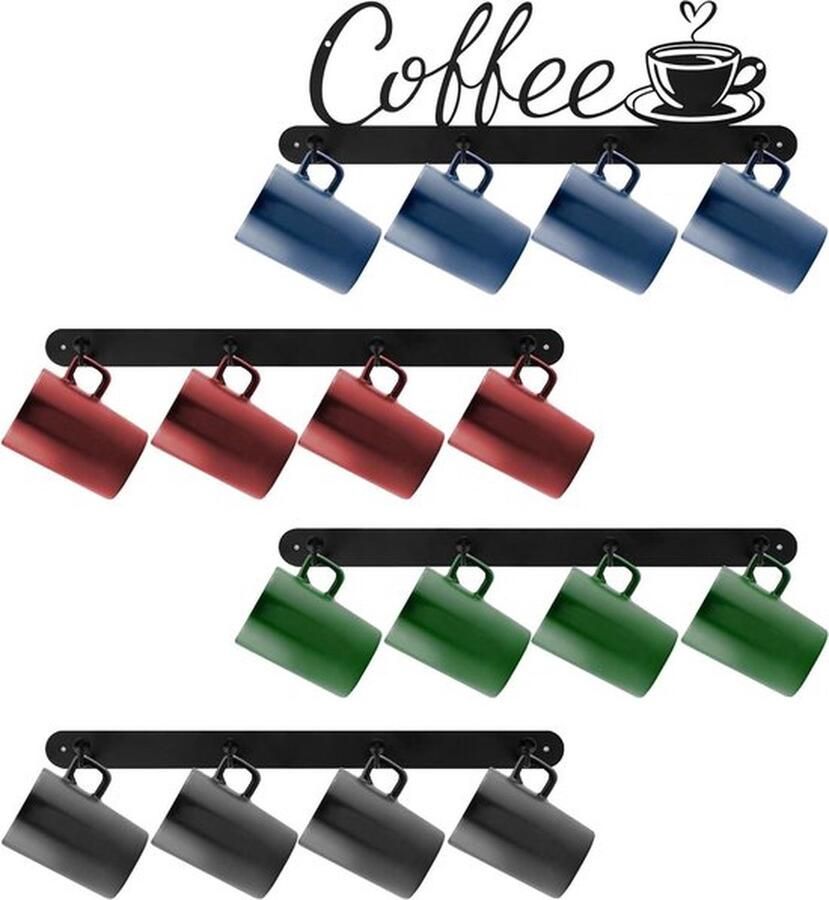 Senza Marchio Metalen sleutelhouder 4 stuks kledinghaken met 4 haken wandmontage hangende organizer decoratief ijzeren sleutelrek 40 cm multifunctionele wandhaken voor voordeur ingang kast badkamer