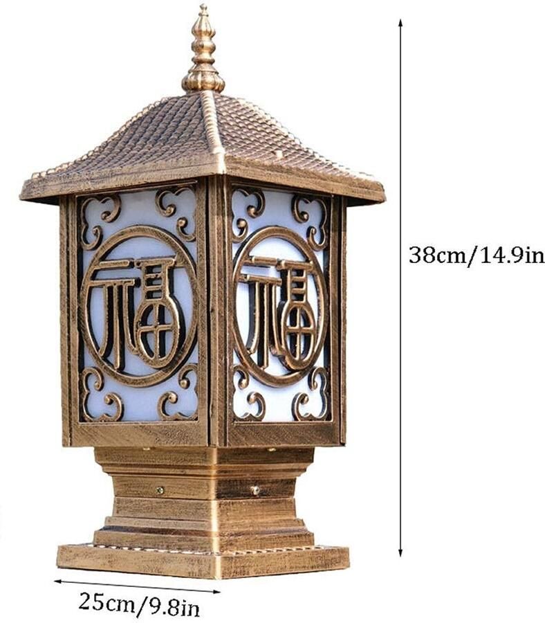 Senza Marchio MFLASMF AC Waterdicht En Stofdicht Buitenlicht Lamp Tuin View Outdoor Post Lantaarn Chinese Eenvoud Energiebesparende Lamp Villa Hek Lamp Post Lichtpunt Hotel Verlichting Binnenplaats L