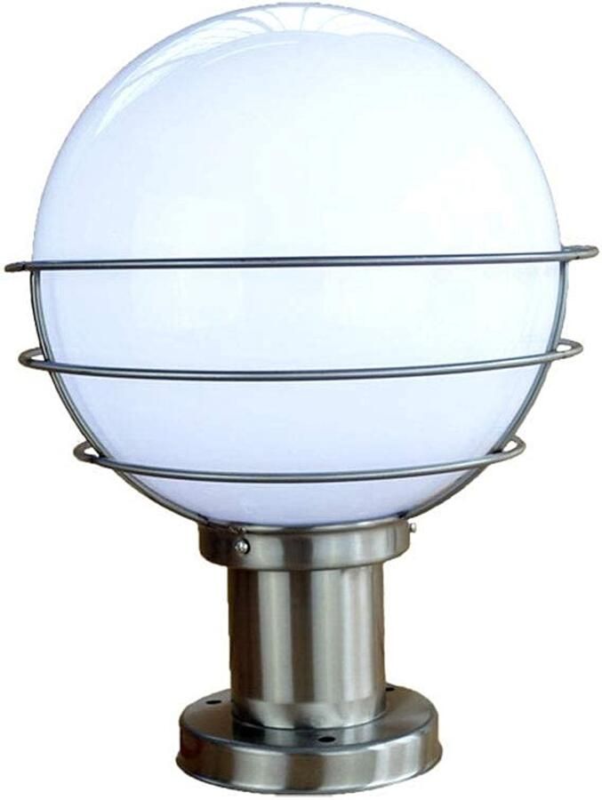 Senza Marchio MFLASMF Bal Vorm Witte Lamp Post Lichtpunt Woondecoratie Binnenplaats Lichten Villa Veranda Buitenlicht Lamp Tuin View Outdoor Post Lantaarn Gemeenschap Park Energiebesparende Lamp (Maat: