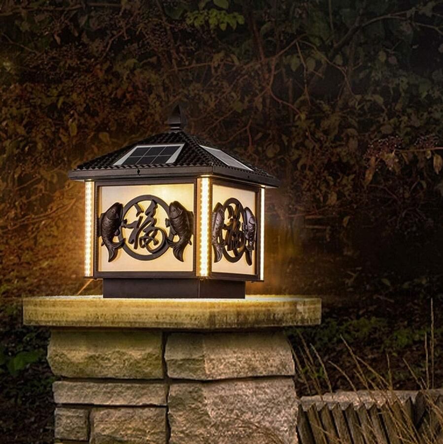 Senza Marchio MFLASMF Chinese Retro Outdoor Licht Lamp Villa Fence Outdoor Post Lantaarn Tuin Decoratie Energiebesparende Lamp Gemeenschap Eenvoud Lamp Post Lichtpunt Waterdicht En Stofdicht Courtya