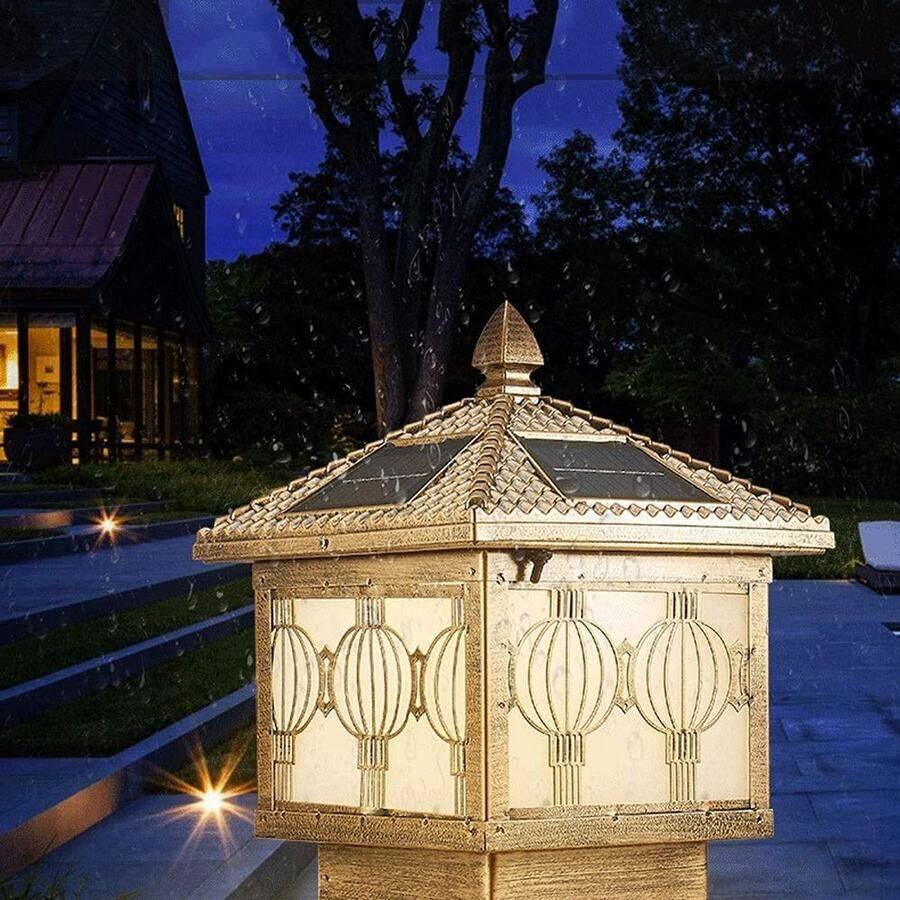 Senza Marchio MFLASMF Eenvoudige Chinese Lamp Post Lichtpunt Zonne Waterdichte Binnenplaats Lichten Tuin Decoratie Outdoor Licht Lamp Villa Fence Outdoor Post Lantaarn Hotel Veranda Energiebesparende Lamp (Maat