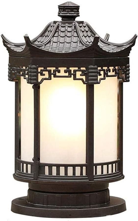 Senza Marchio MFLASMF Eenvoudige Decoratie Lamp Post Lichtpunt Chinese Retro Binnenplaats Lichten Villa Tuin Outdoor Licht Lamp Landschap Outdoor Post Lantaarn Waterdicht En Stofdicht Energiebesparende Lamp