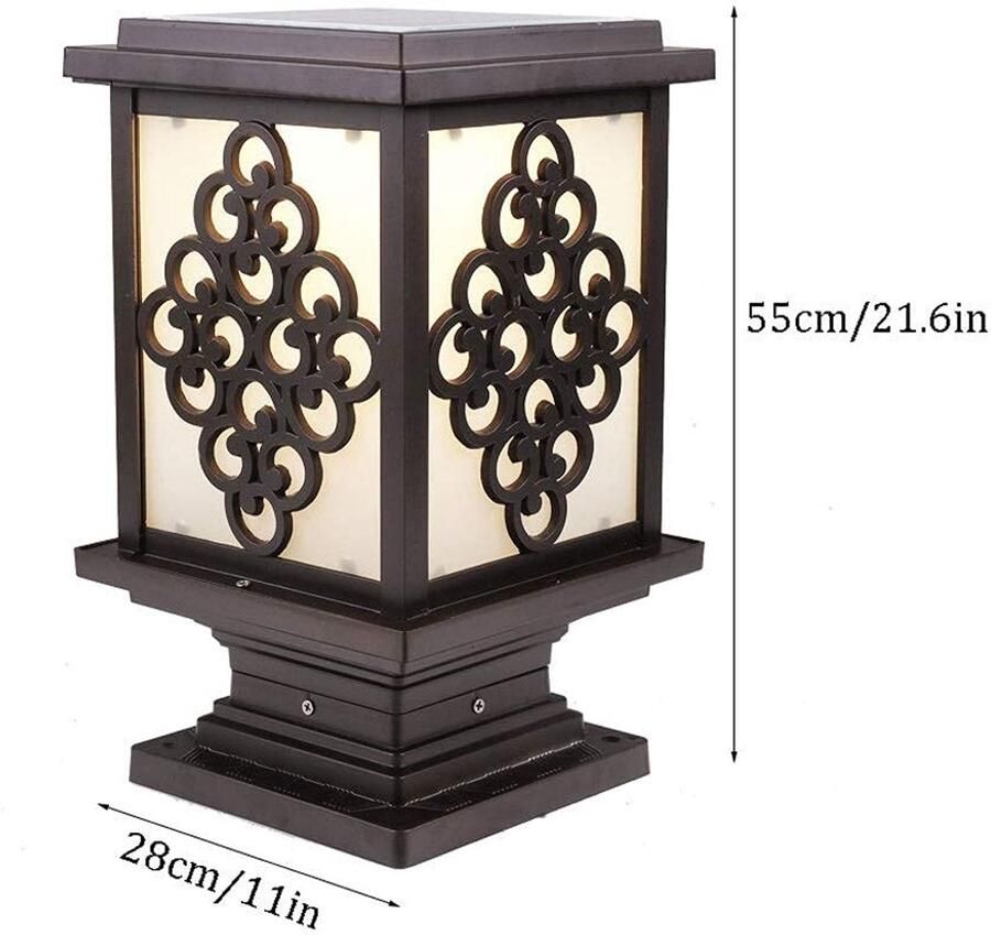 Senza Marchio MFLASMF Eenvoudige Decoratie Lamp Post Lichtpunt Solar IP65 Binnenplaats Lichten Creatieve Metalen Outdoor Licht Lamp Tuin Hek Outdoor Post Lantaarn Gemeenschap Straat Energiebesparende Lamp