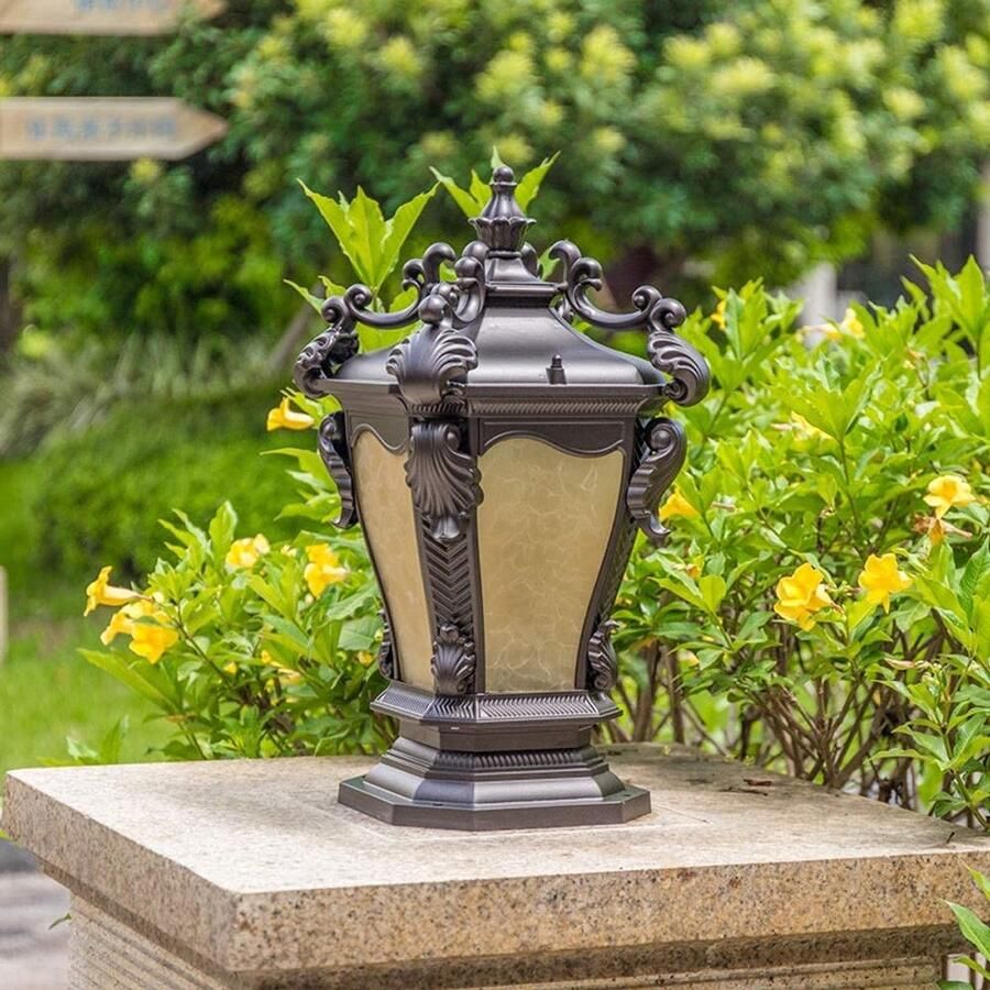 Senza Marchio MFLASMF Europese Eenvoud Lamp Post Lichtpunt Waterdicht En Stofdicht AC Binnenplaats Lichten Creatieve Metalen Outdoor Licht Lamp Gemeenschap Veranda Outdoor Post Lantaarn Tuin Deoratie Ene