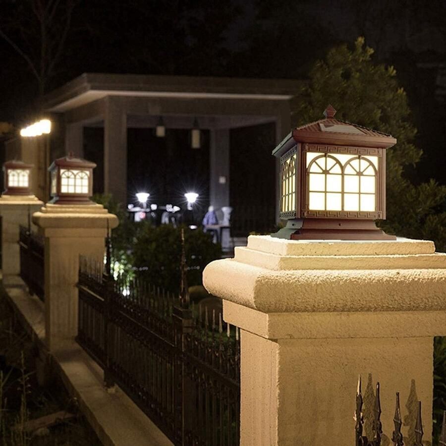 Senza Marchio MFLASMF Europese Eenvoud Lamp Post Lichtpunt Zonne Waterdicht En Stofdicht Binnenplaats Lichten Villa Tuin Outdoor Licht Lamp Park Decoratie Outdoor Post Lantaarn Gemeenschap Veranda Ene