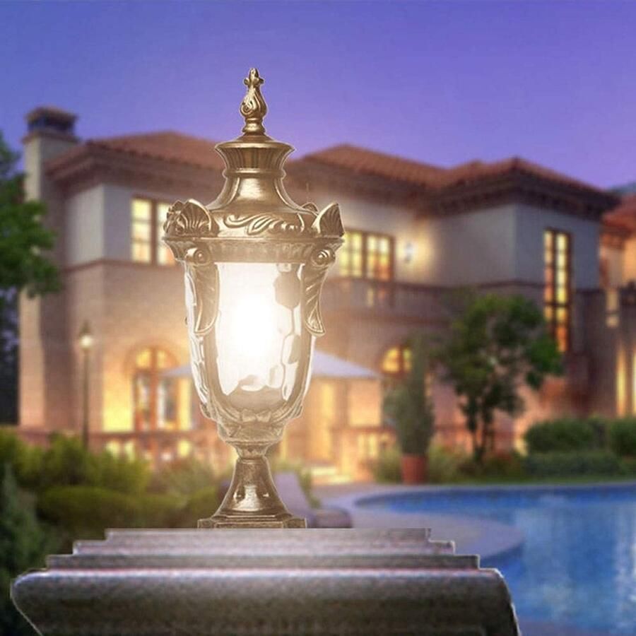 Senza Marchio MFLASMF Europese Retro Lamp Post LichtarmatuurEenvoudige Decoratie Binnenplaats Lichten Villa Fence Outdoor Licht Lamp Tuin View Outdoor Post Lantaarn Waterdicht En Stofdicht Energiebesparende Lamp