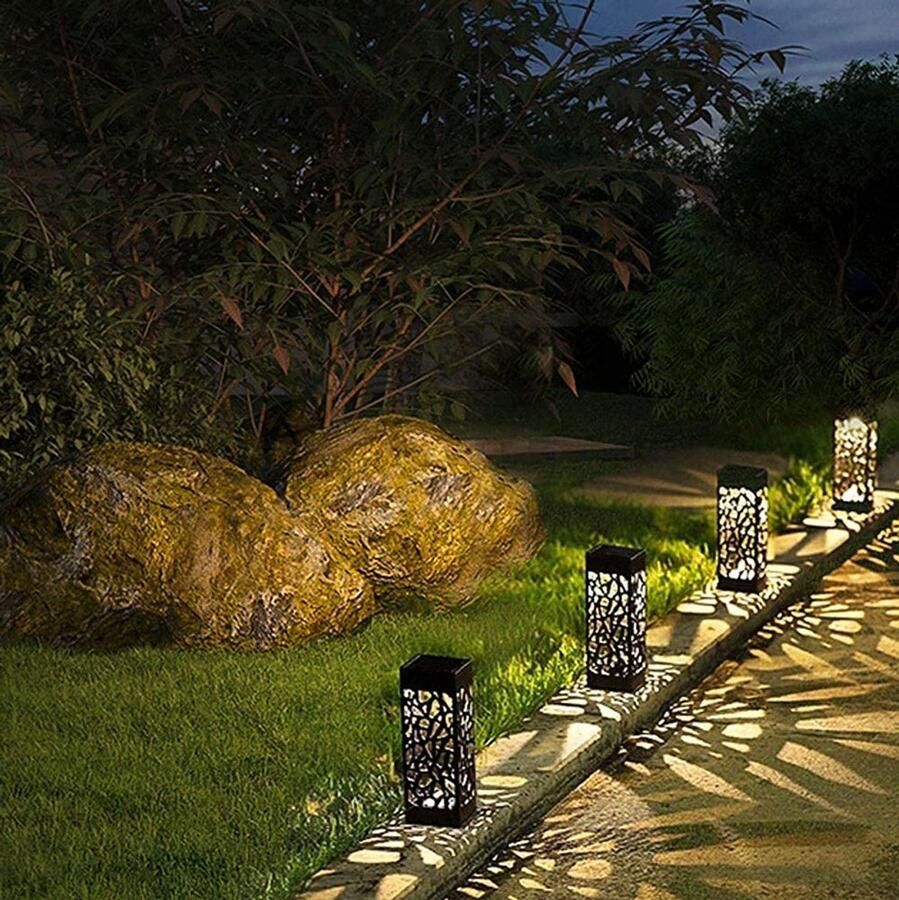 Senza Marchio MFLASMF Huis Decoratie Lamp Post Lichtpunt Eenvoudige Vierkante Binnenplaats Lichten Waterdicht En Stofdicht Outdoor Licht Lamp Solar Tuin Decoratie Outdoor Post Lantaarn Gemeenschap Straat Ene