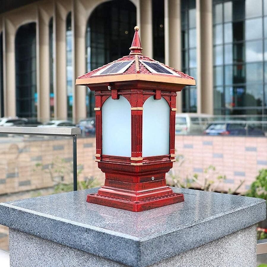 Senza Marchio MFLASMF Huis Decoratie Lamp Post Lichtpunt Villa Hek Binnenplaats Verlichting Retro Eenvoud Outdoor Licht Lamp Zonne Waterdichte Outdoor Post Lantaarn Gemeenschap Straat Energiebesparende Lamp