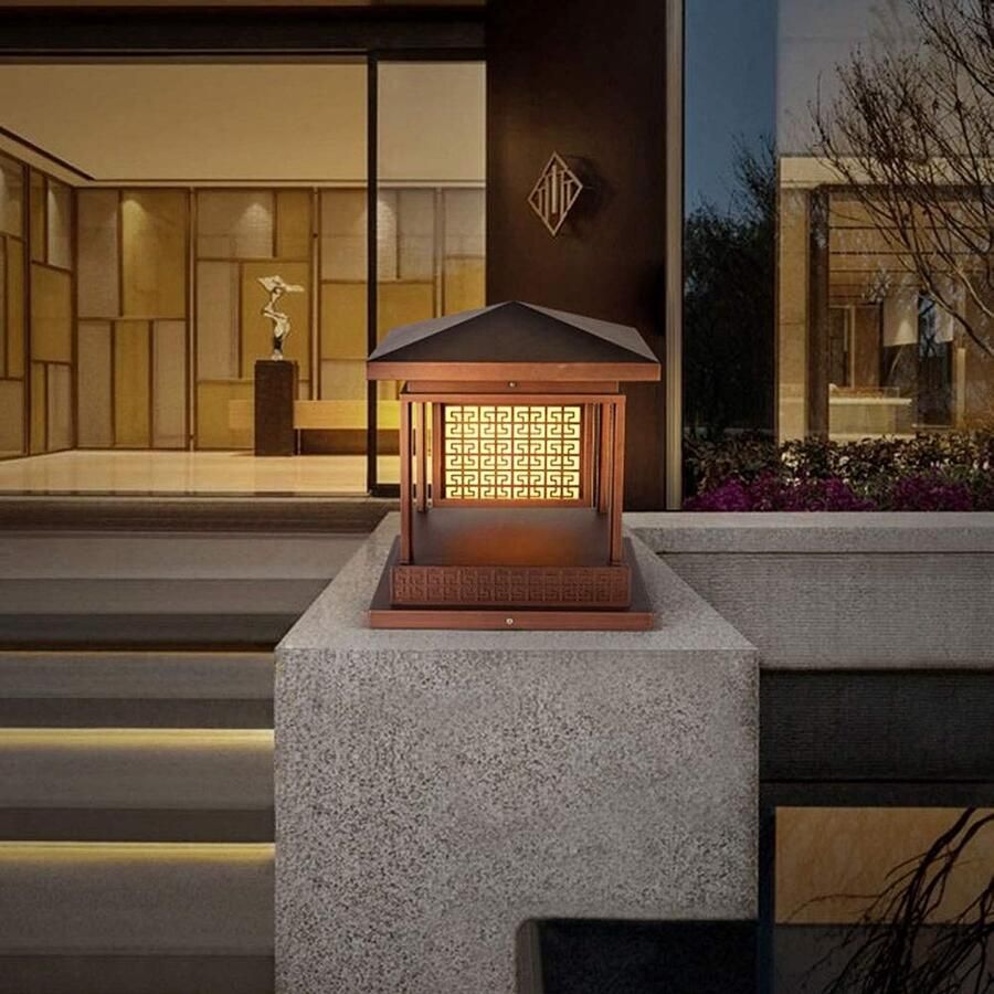 Senza Marchio MFLASMF Landschap Decoratie Outdoor Licht Lamp Villa Eenvoudige Outdoor Post Lantaarn Gemeenschap Straat Energiebesparende Lamp Zonnedecoratie Lamp Post Lichtpunt Binnenplaats Lichten (Maat: Medi