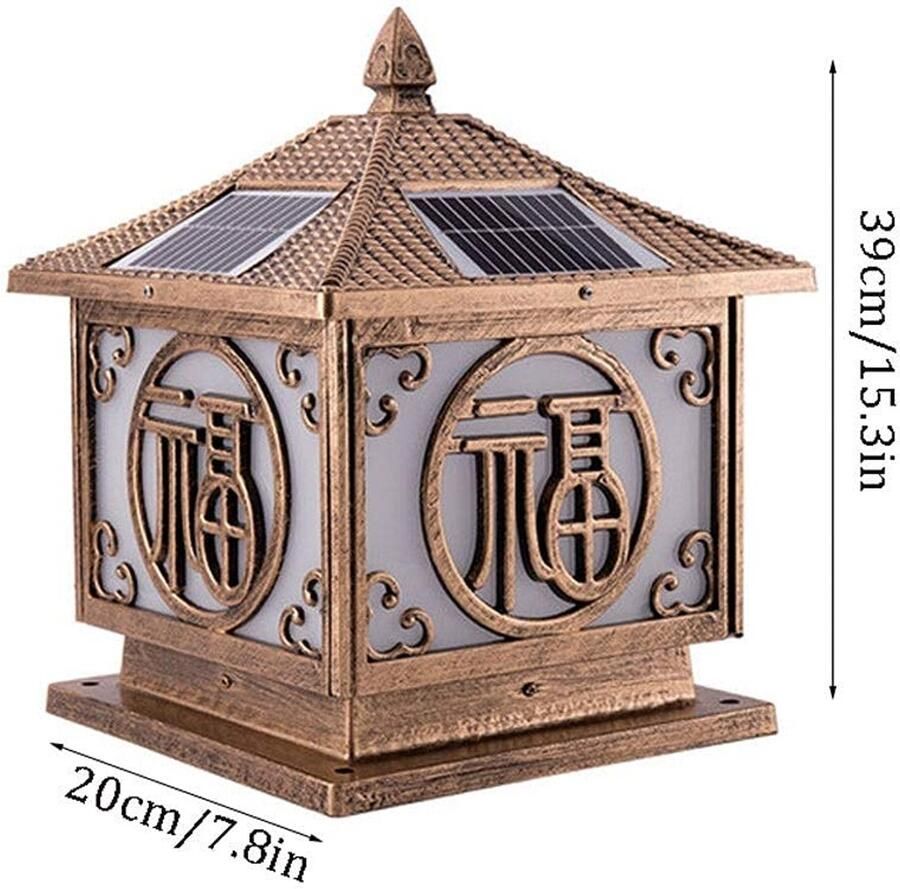 Senza Marchio MFLASMF Solar Decoratie Lamp Post Lichtpunt Eenvoudige Huis Vorm Binnenplaats Lichten Waterdicht En Stofdicht Outdoor Licht Lamp Tuin View Outdoor Post Lantaarn Gemeenschap Straat Energie Sa