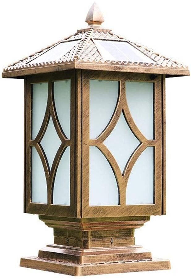 Senza Marchio MFLASMF Solar Home Lamp Post Licht Armatuur Villa Decoratie Binnenplaats Lichten Tuin Uitzicht Buitenlicht Lamp Gemeenschap Hek Outdoor Post Lantaarn Park Veranda Energiebesparende Lamp (Maat: Mediu