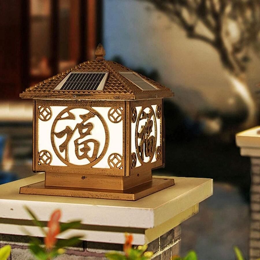 Senza Marchio MFLASMF Villa Hek Lamp Post Lichtpunt Zonnedecoratie Binnenplaats Lichten Home VerlichtingOutdoor Licht Lamp Tuin View Outdoor Post Lantaarn Gemeenschap Straat Energiebesparende Lamp (Maat: M