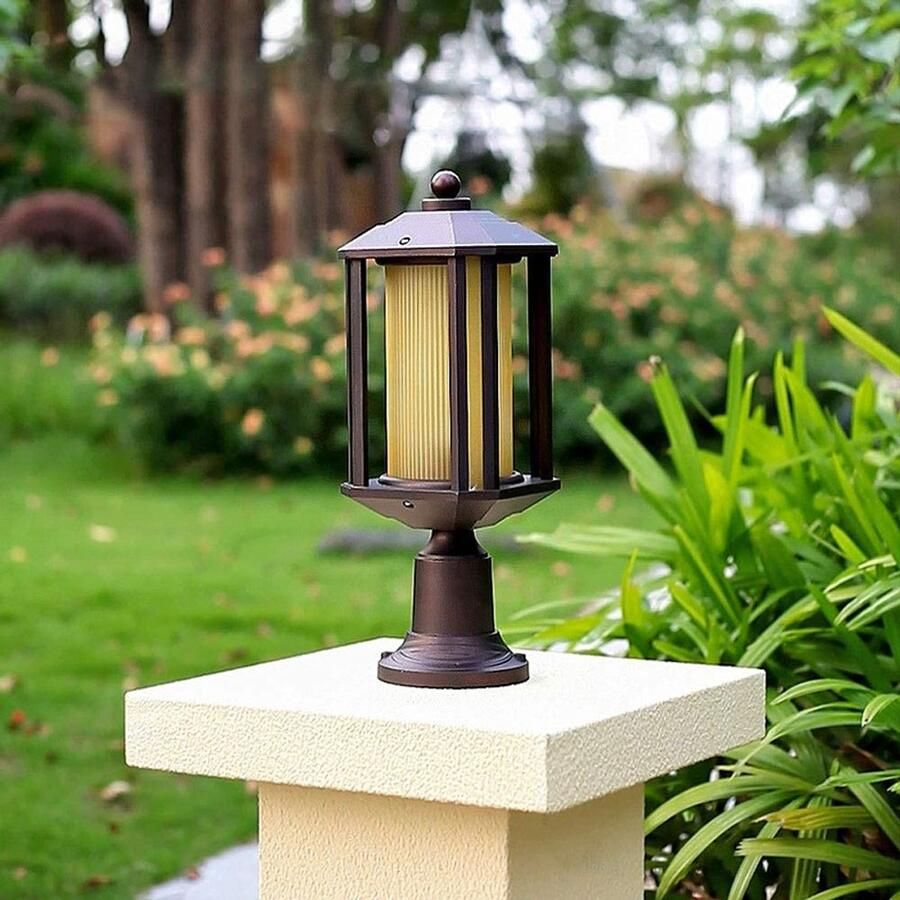 Senza Marchio MFLASMF Waterdichte En Stofdichte Outdoor Licht Lamp Eenvoudige Decoratie Lamp Post Lichtpunt Chinese Retro Binnenplaats Lichten Tuin View Outdoor Post Lantaarn Park Straat Energiebesparende Lamp