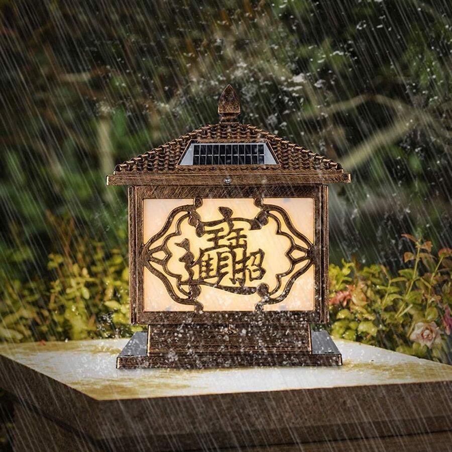 Senza Marchio MFLASMF Zonne Decoratie Lamp Post Lichtpunt Eenvoudige Tuin Binnenplaats Lichten Villa Fence Outdoor Licht Lamp Gemeenschap Energiebesparing Outdoor Post Lantaarn Hotel Verlichting Energiebesparing Lam