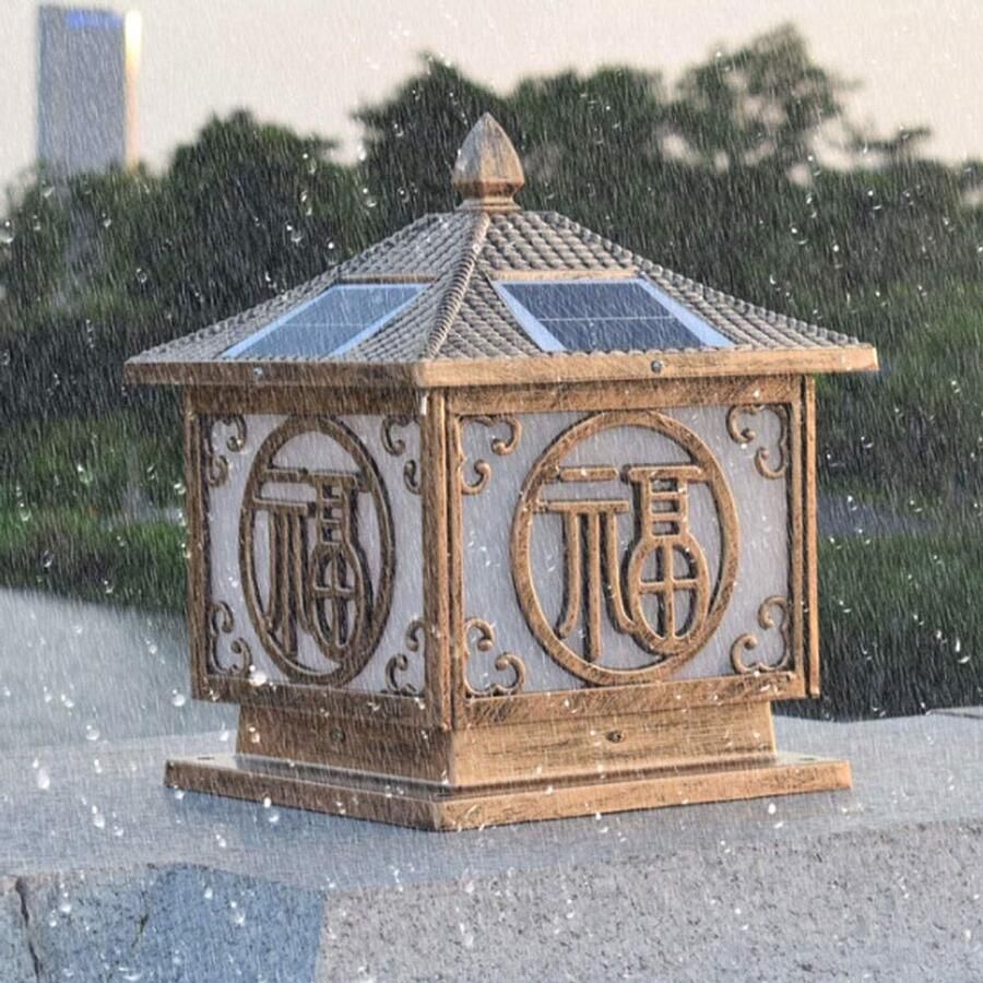 Senza Marchio MFLASMF Zonne Decoratie Lamp Post Lichtpunt Eenvoudige Vierkante Binnenplaats Lichten Waterdicht En Stofdicht Outdoor Licht Lamp Tuin View Outdoor Post Lantaarn Gemeenschap Hek Energiebesparing L - Foto 2