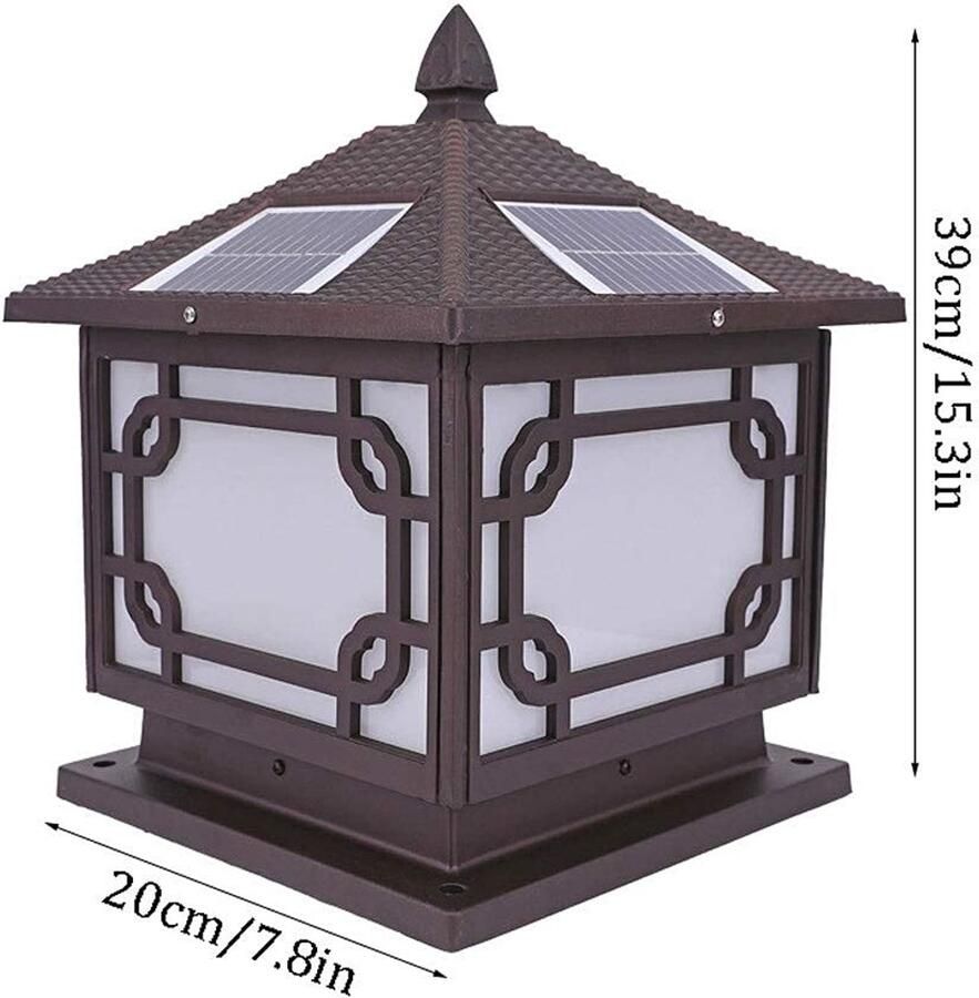 Senza Marchio MFLASMF Zonne Decoratie Lamp Post Lichtpunt Tuin View Binnenplaats Lichten Gemeenschap Veranda Outdoor Licht Lamp Waterdicht En Stofdicht Outdoor Post Lantaarn Creatieve Metalen Energiebesparing - Foto 2