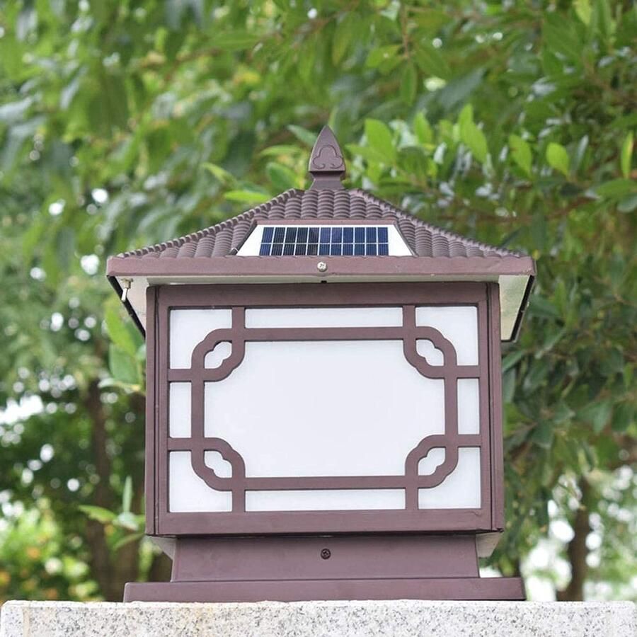 Senza Marchio MFLASMF Zonne Decoratie Lamp Post Lichtpunt Tuin View Binnenplaats Lichten Gemeenschap Veranda Outdoor Licht Lamp Waterdicht En Stofdicht Outdoor Post Lantaarn Creatieve Metalen Energiebesparing