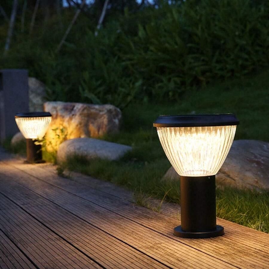 Senza Marchio MFLASMF Zonne Decoratie Lamp Post Lichtpunt Villa Hek Binnenplaats Lichten Tuin Eenvoud Outdoor Licht Lamp Park Straat Outdoor Post Lantaarn Creatieve Industriële Stijl Energiebesparing