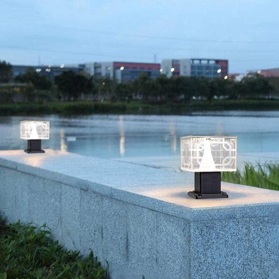 Senza Marchio MFLASMF Zonne Decoratie Lamp Post Lichtpunt Villa Veranda Binnenplaats Lichten Moderne Eenvoud Outdoor Licht Lamp Tuin Stofdicht Outdoor Post Lantaarn Park Waarheid Energiebesparende Lamp