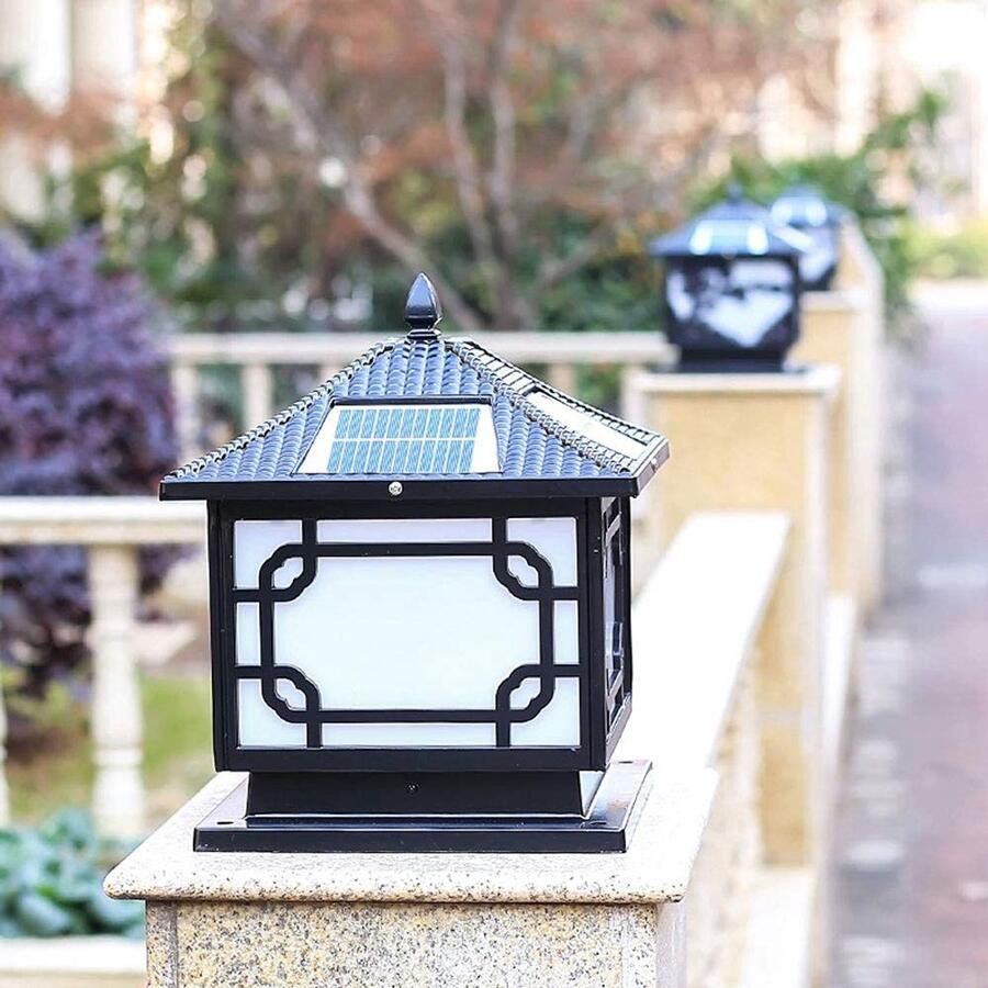 Senza Marchio MFLASMF Zonne Waterdichte Lamp Post Lichtpunt Villa Gate Binnenplaats Lichten Tuin Binnenplaats Buitenlicht Lamp Park Hek Outdoor Post Lantaarn Creatieve Gemeenschap Energiebesparende Lamp (Maat