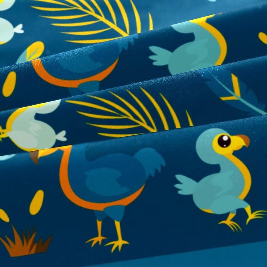 Senza Marchio MisikaEU 3 stuks microvezel beddengoed set dekbedovertrek kussen Shams bed schattige blauwe cartoon dodo vogel baby dekbedovertrek 1 hoes 2 kussensloop met rits lichtgewicht en zacht