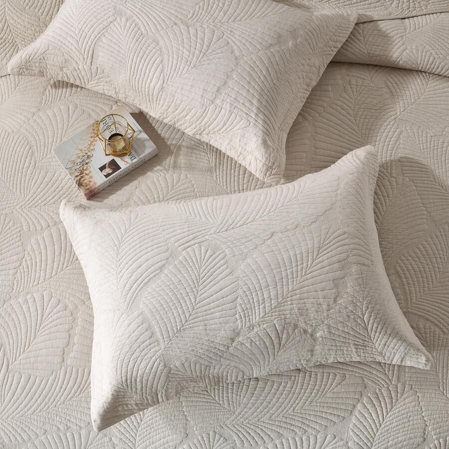 Senza Marchio mixinni Beddengoed set voor kingsize bedden met tropische palmen zacht katoen beige queensize size