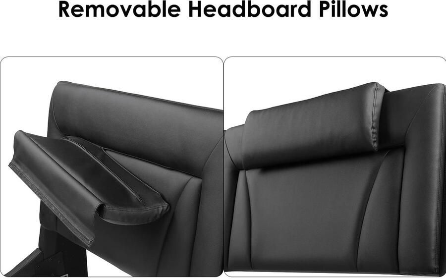 Senza Marchio Modern gestoffeerd bedframe met verstelbaar LED-hoofdeinde PU-lederen platformbed met golfachtig gebogen ontwerp en massief houten lattenondersteuning geen boxspring nodig geluidsvrij kingsize