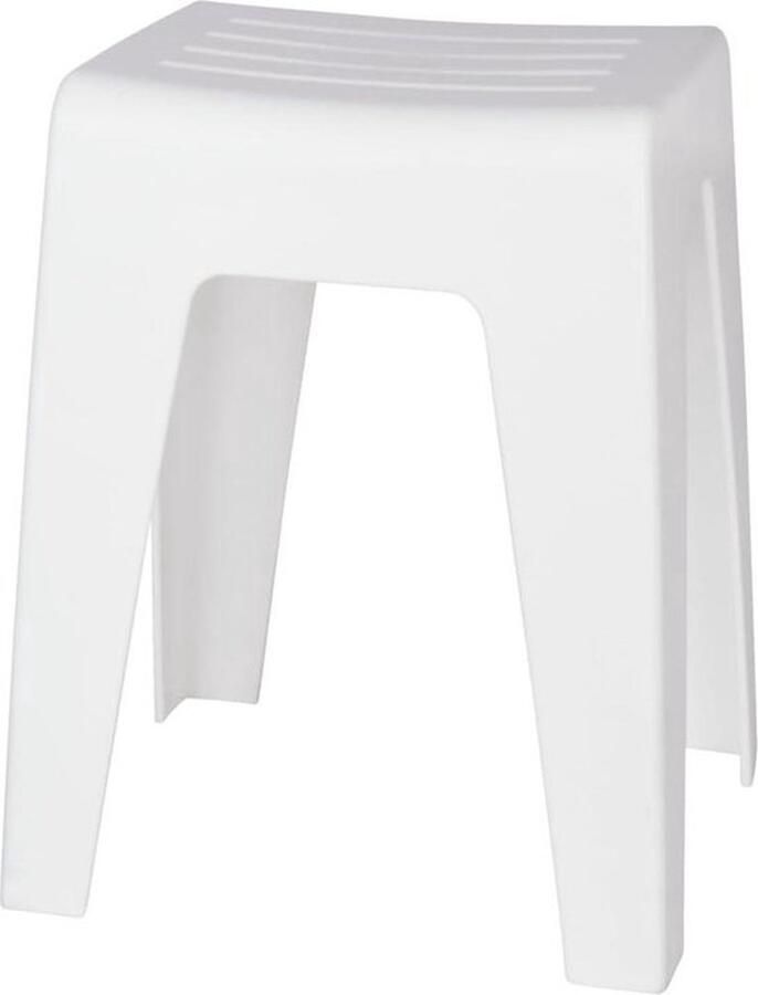 Senza Marchio Moderne Badkruk Kumba Hoogwaardige Kunststof Kruk Belastbaar tot 120 kg Ideaal voor Badkamer en Gastentoilet 38 x 47 x 32 cm Wit. Kruk