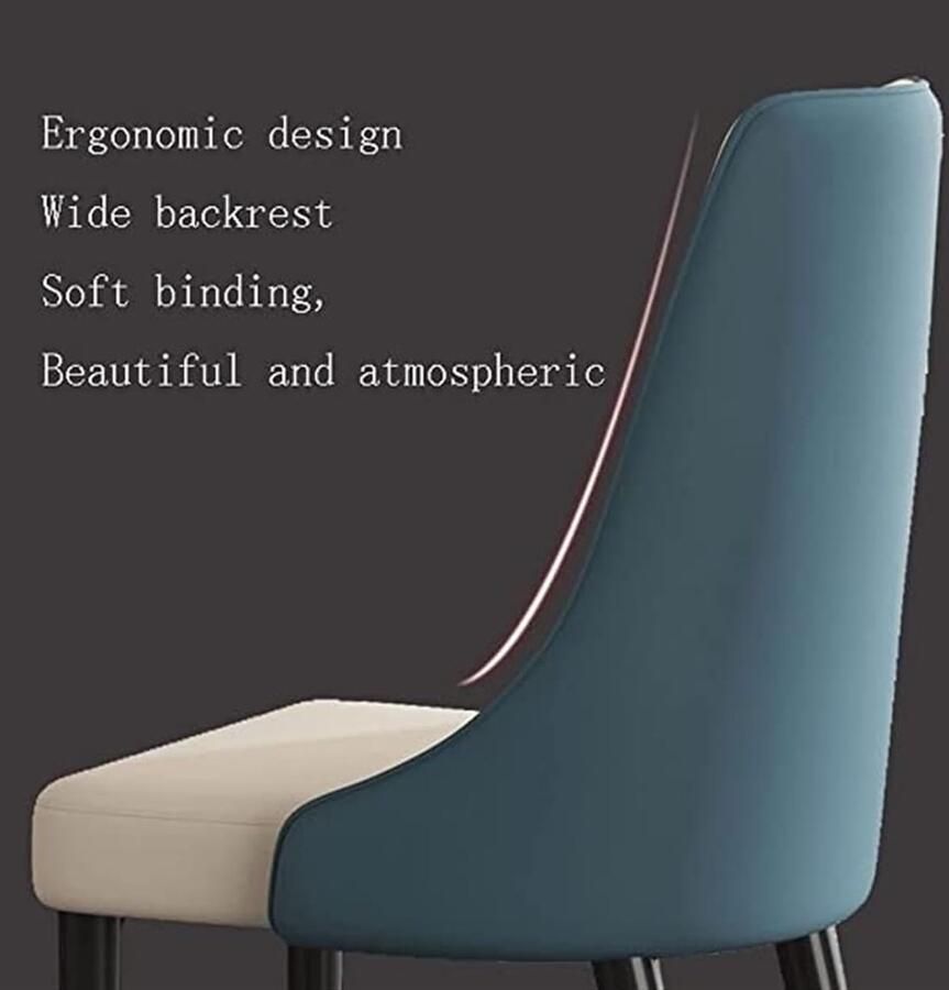 Senza Marchio Moderne eetkamerstoelen set van 6 stijlvolle accentstoelen voor slaapkamer woonkamer balkon en kaptafel comfortabele zitplaatsen met ijzeren poten (matcha groen)