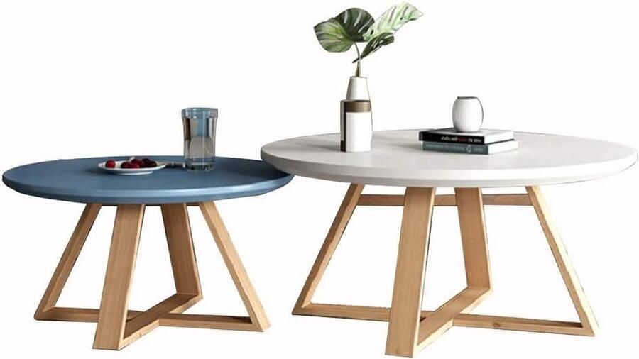 Senza Marchio Moderne salontafel Nesting Table Salontafels voor Living Room End Side Tables Stevig en milieuvriendelijk materiaal Duurzame ronde nesttafelset (set van 2)