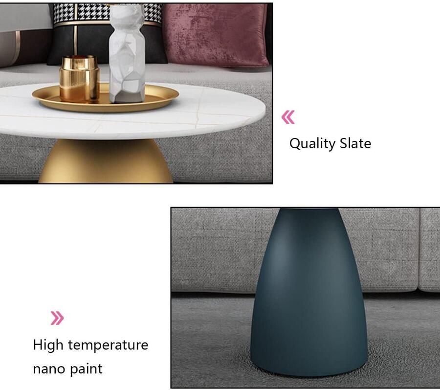 Senza Marchio Moderne Side Nesting Tables Set van 2 Nesting Coffee Table Sofa Side End Table Round Nest Of Coffee End Table For Living Room Bedroom Home Office (Kleur: B Maat: 60 * 45cm+80 * 40cm)