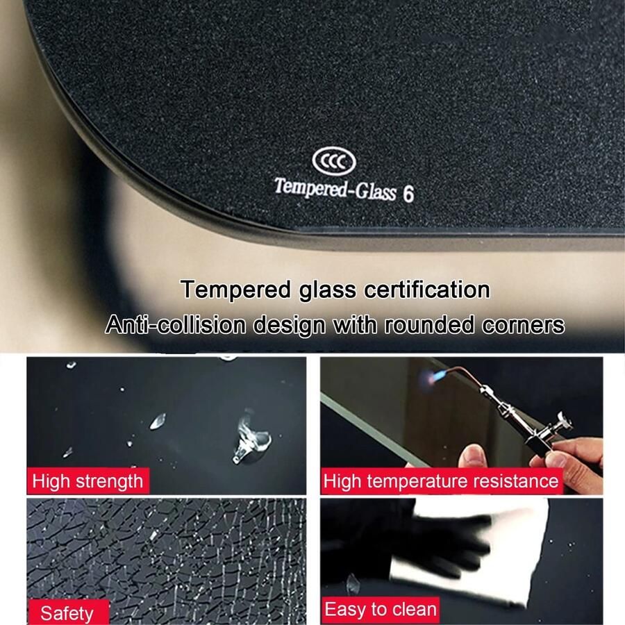 Senza Marchio Moderne woonkamer salontafel Nesting Coffee Table moderne Accent Nesting Table Set van 2 eenvoudige stijl bijzettafel gehard glas vierkant ontwerp robuust stalen frame voor woonkamer kantoor ba - Foto 2