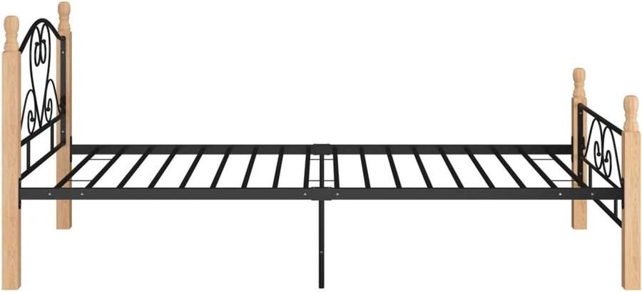 Senza Marchio Mogou Bedframe lattenbodem bed bedframe tienerbed bed frame zwart metaal 100x200 cm