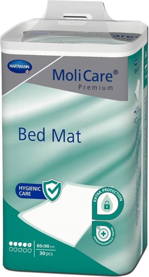Senza Marchio MoliCare Premium Bed Mat 5 drops: bedinleggers met absorberende kern van celstofpulp 60x90 cm 30 st