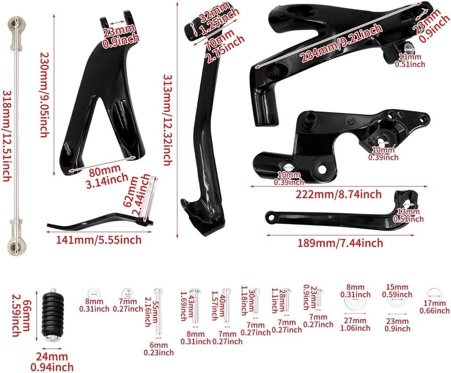 Senza Marchio Motorcycle Billet Aluminium Forward Controls Kits Voetsteunen Rest Voor Softail Street Bob FXLR FXBB FXST Motorfiets Voetsteun Voetsteunpedalen