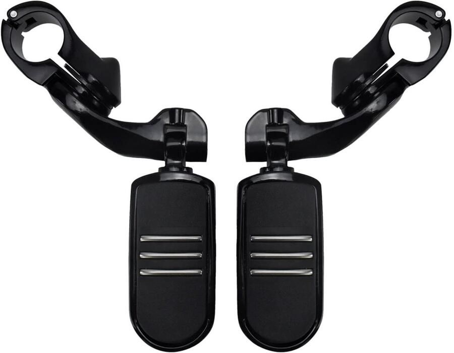 Senza Marchio Motorcycle Chrome Highway Engine Guard Voetsteunen Pedaal Voetsteun Mount Voor Touring Dyna Sportster Softail Motorfiets Voetsteun Voetsteunpedalen (Kleur : Nero)