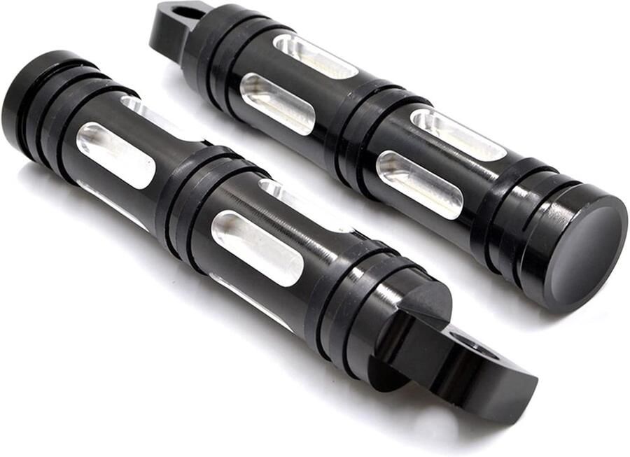 Senza Marchio Motorfiets Foot Rust Highway Foot Pegs Driver Passagiers voetsteun Male Mount voor H&arley Black Silver Voetpeg voetsteun (Kleur : Zwart)